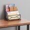 Desktop Mail Sorters Mail Organizer-with 2 Slot Matte Black Metal Desktop Mail Sorter Metal Storage File Holder Letter Sorter Organizer for Home or Office Desktop
